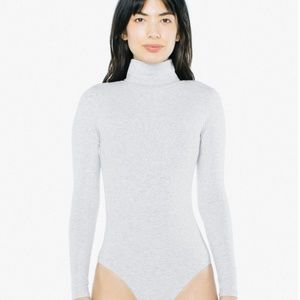 American Apparel Gray Turtleneck Bodysuit